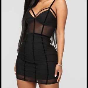 Black Avenge mesh dress fashion nova